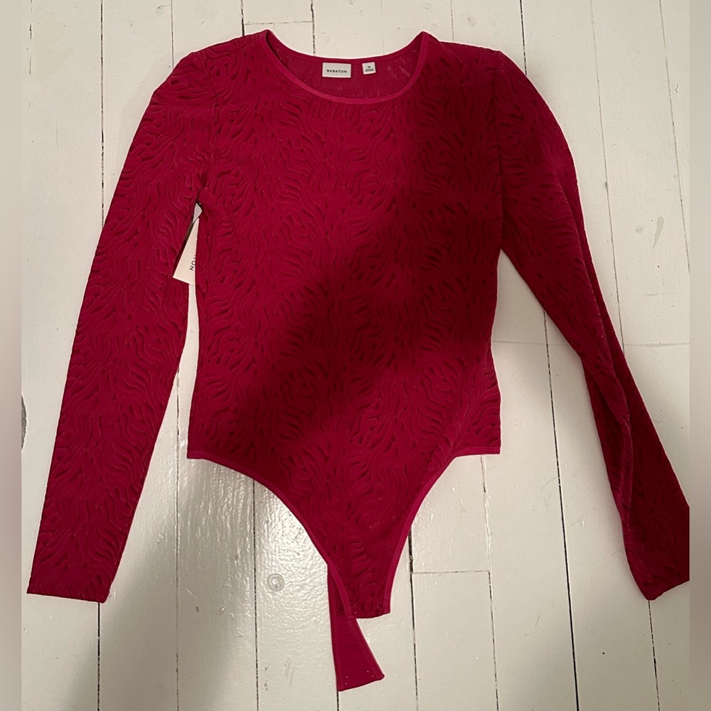 Aritzia Mesh Hot Pink Bodysuit